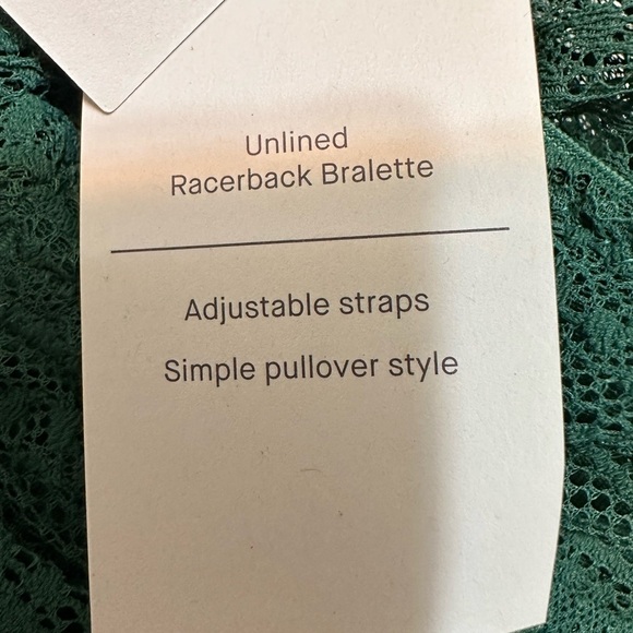 Auden Unlined Racerback Elegant Lace Bralette in Green NWT - Picture 6 of 8
